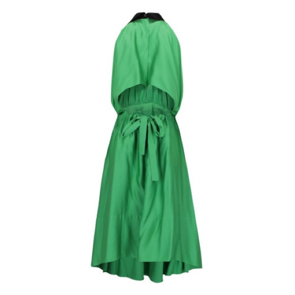 KENZO 2012 Asymmetrical High Neck Collared Open Back Silk Dress size 38 - Picture 3 of 3